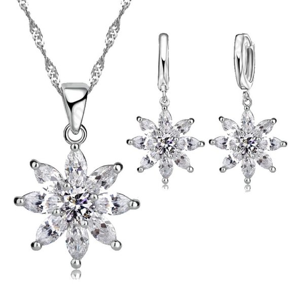 Jewelry - 925 Sterling Silver Earrings And Necklace